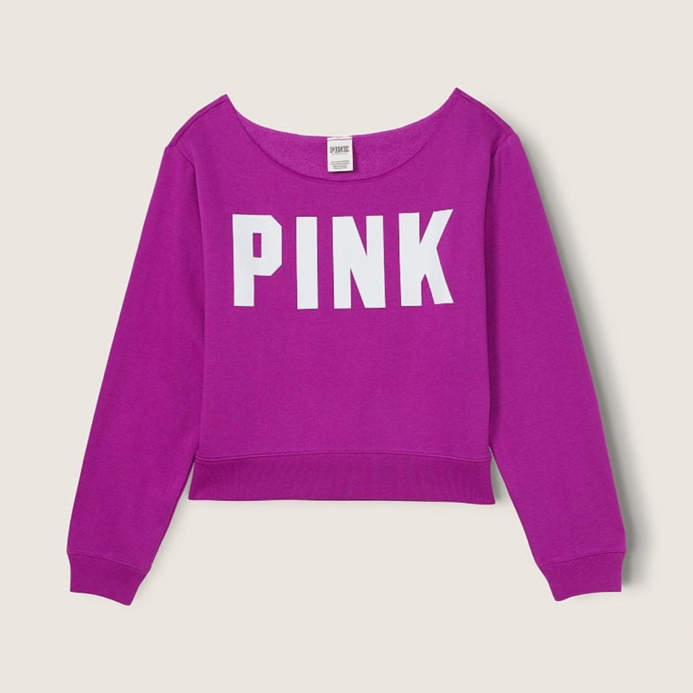 VICTORIA'S SECRET PINK FLEECE CROPPED SWEATSHIRT - NWT